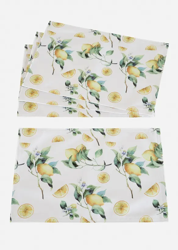 Bordstablett (set med 4) med citronm&ouml;nster, bonprix