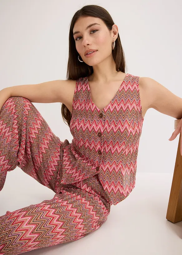 Väst med virkad look, bonprix