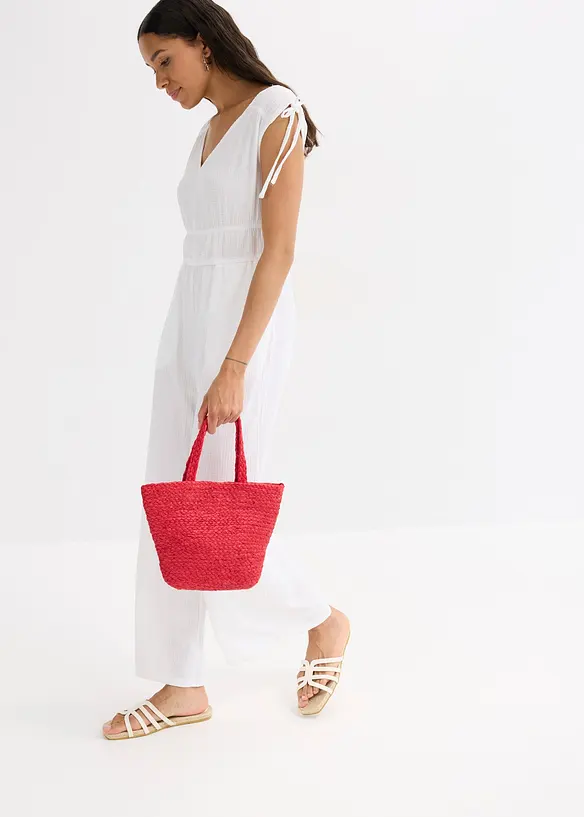 Jumpsuit i kräppat material med struktur, bonprix
