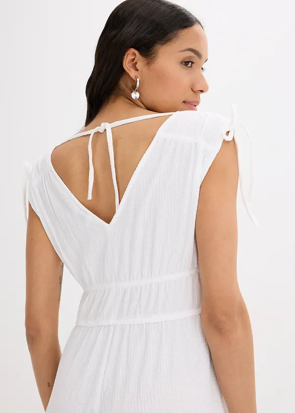 Jumpsuit i kräppat material med struktur, bonprix