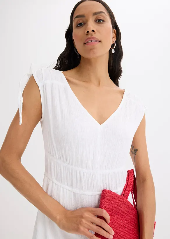 Jumpsuit i kräppat material med struktur, bonprix