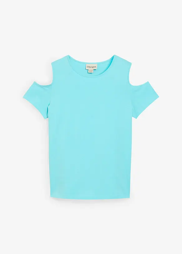 Cold shoulder-topp i ren ekologisk bomull för barn, bonprix