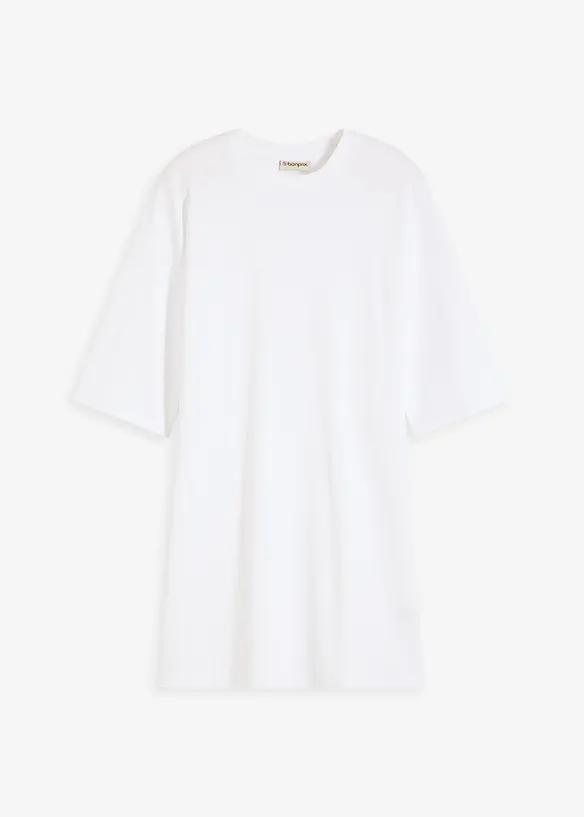 Jerseyklänning i tjockt material av ekologisk bomull, bonprix