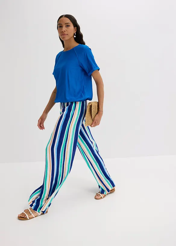 Kortärmad blus av mjuk viskosmix, bonprix