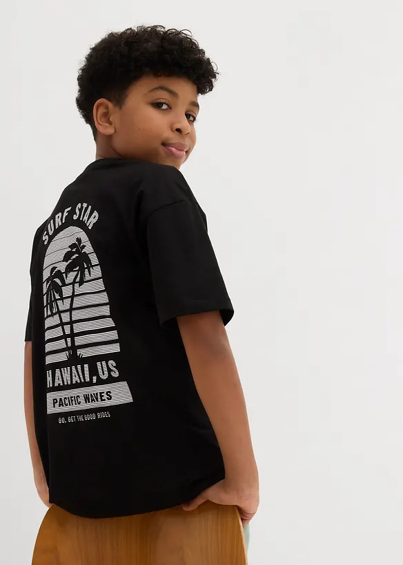 T-shirt av ekologisk bomull med tryck på ryggen, bonprix