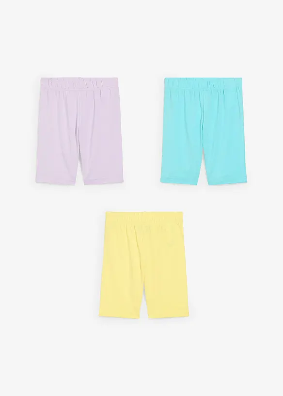 Cykelbyxa i elastisk bomullsmix (3-pack), bonprix