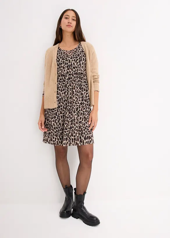 Mamma-/amningsklänning med leopardmönster, bonprix