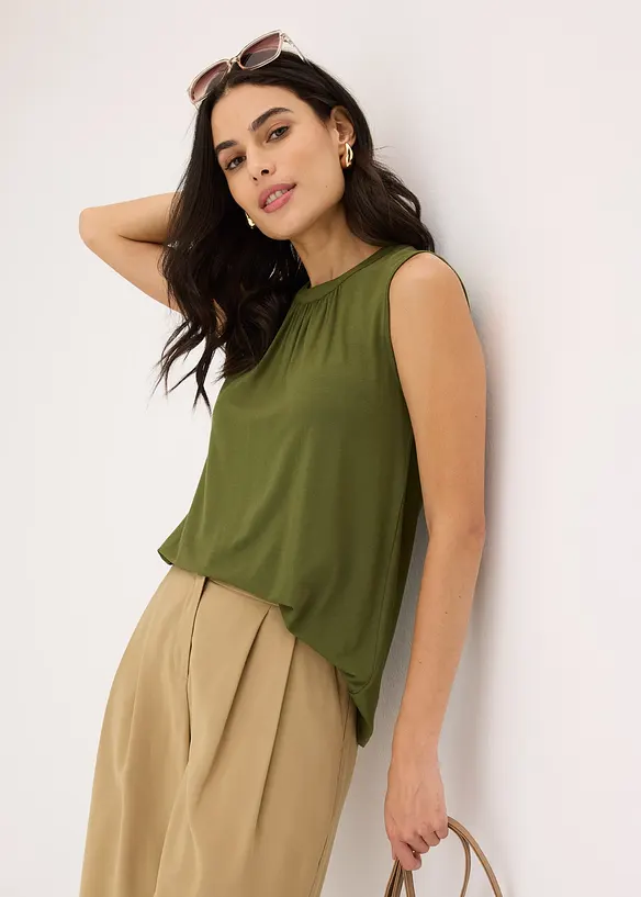 Blustopp i jersey, bonprix