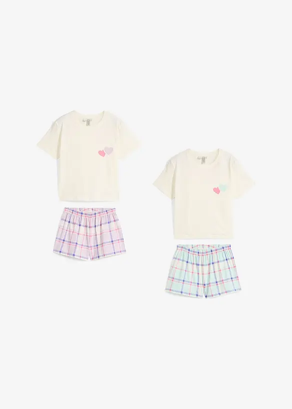 Pyjamas med shorts, av ekologisk bomull (4 delar), bonprix