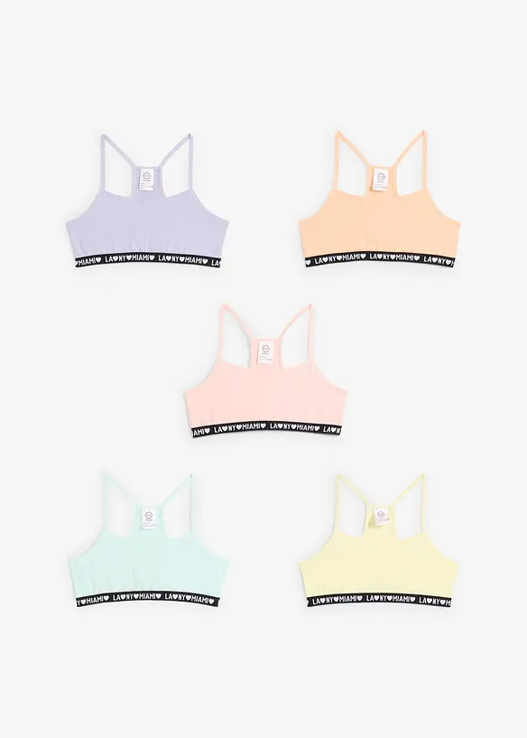 BH-topp med mjuk, ekologisk bomull (5-pack), bonprix
