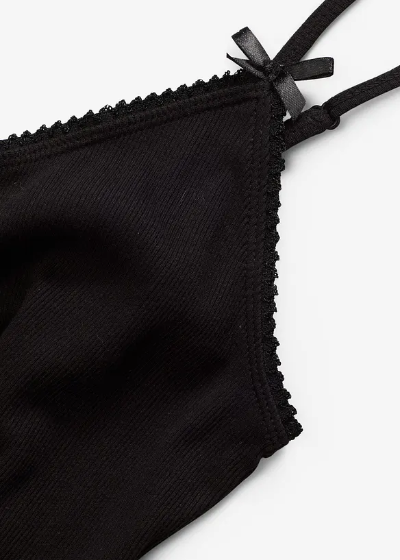 Ribbstickad bomullspyjamas med shorts, bonprix