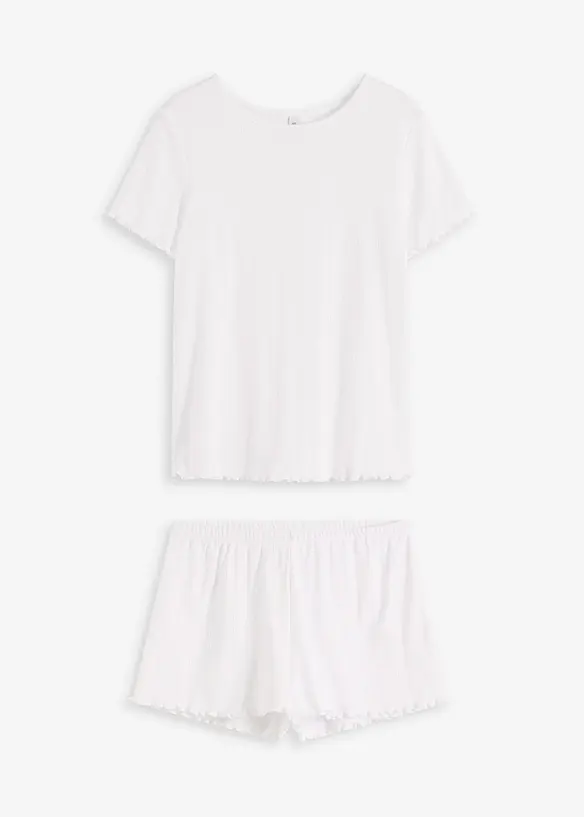 Pyjamas med shorts i pointelle-jersey, bonprix