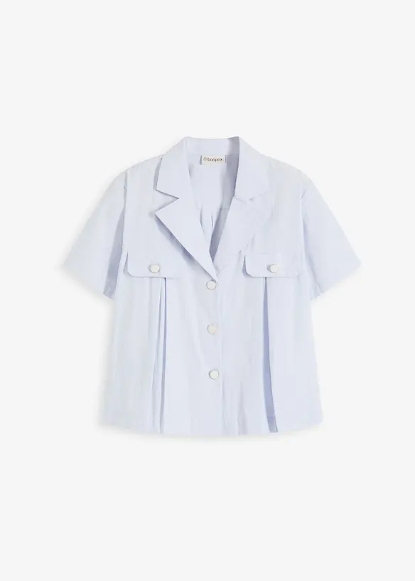 Kort blus i bomullspoplin, bonprix