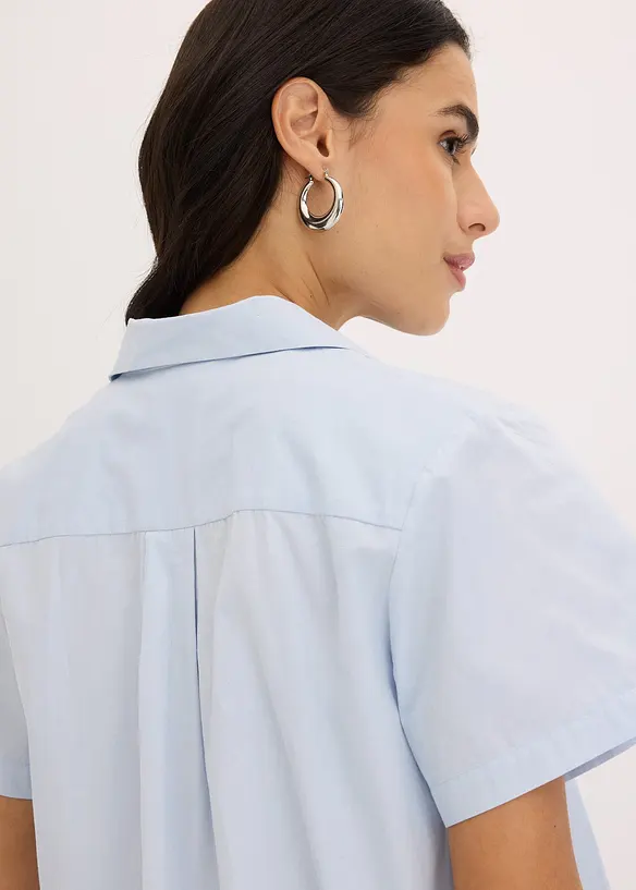 Kort blus i bomullspoplin, bonprix