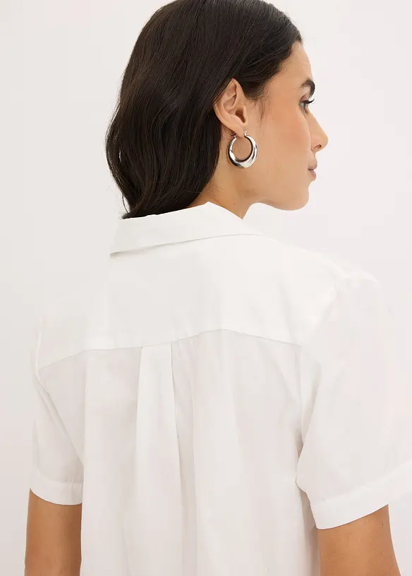Kort blus i bomullspoplin, bonprix