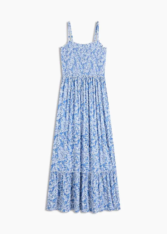 Klänning av viskosmix med smala axelband, bonprix