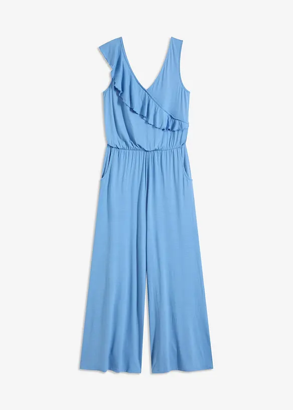 Jerseyjumpsuit med volang, bonprix