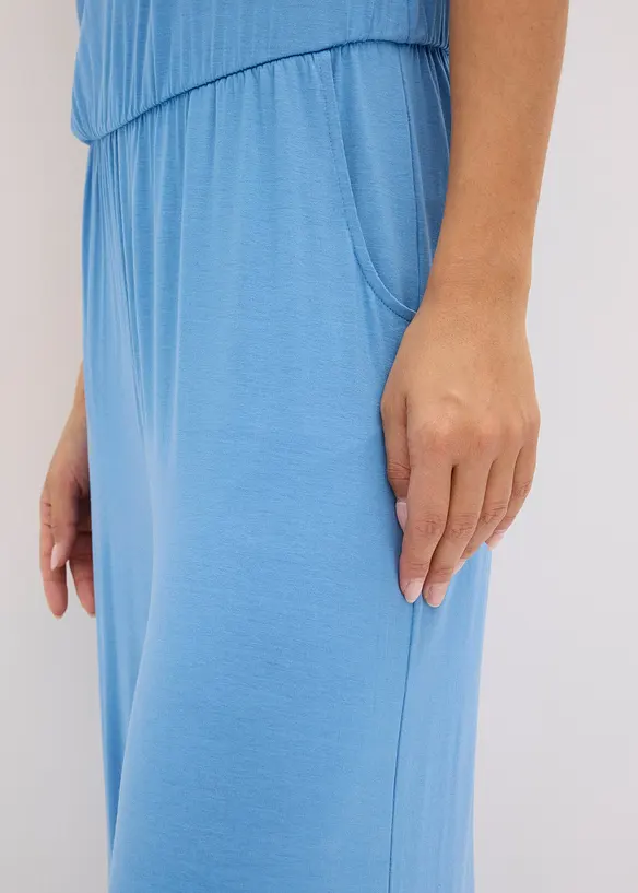 Jerseyjumpsuit med volang, bonprix