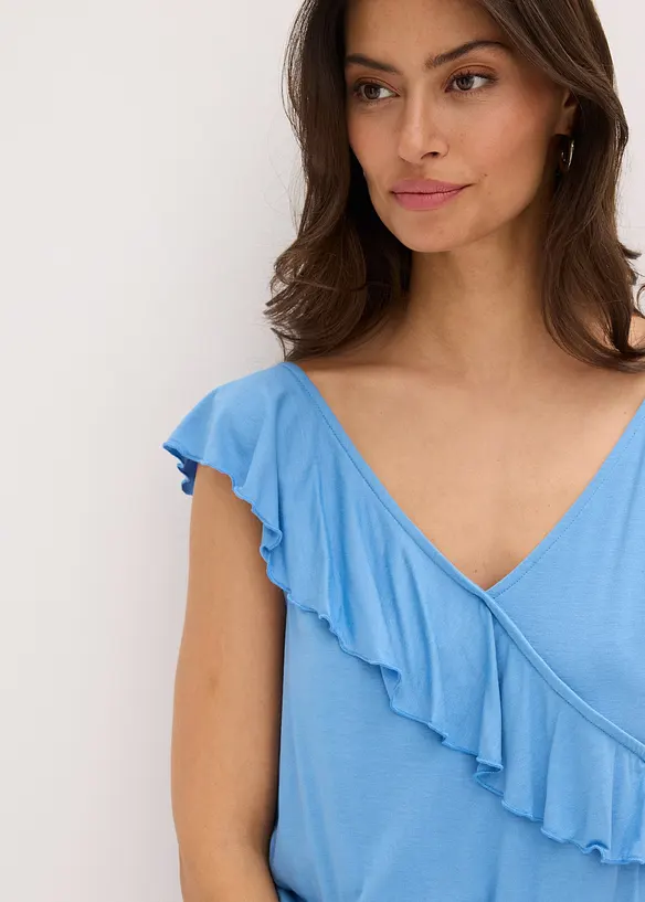Jerseyjumpsuit med volang, bonprix