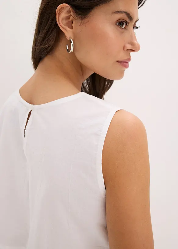 Bluslinne med slits och hålbroderi, bonprix