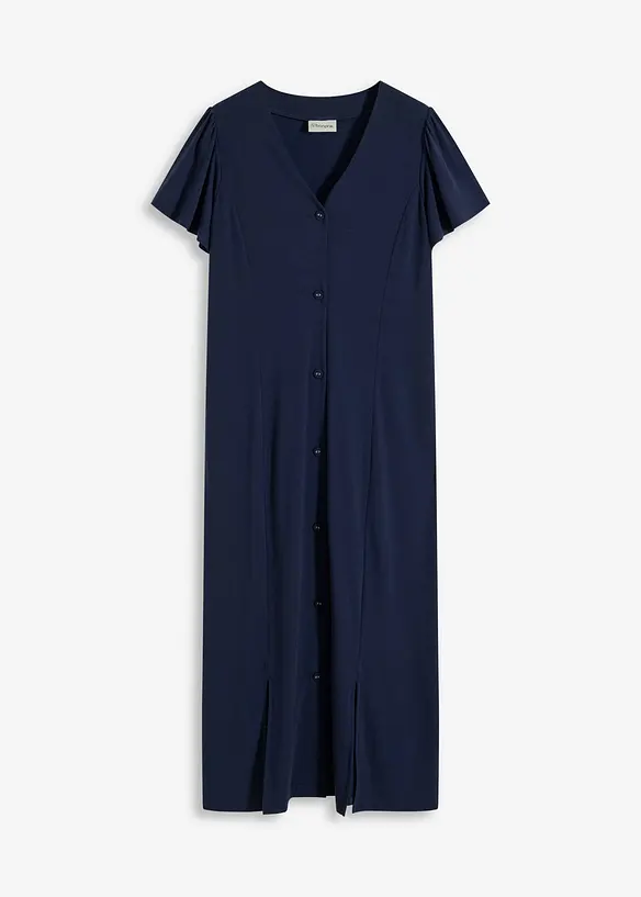 Trikåklänning med slits, bonprix