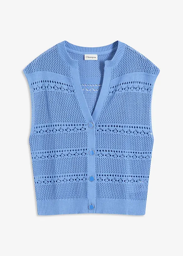 Hålmönstrad cardigan med kort ärm, bonprix