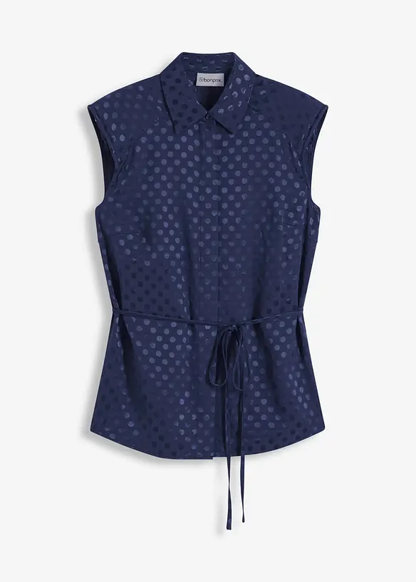 Satinblus med knytband, bonprix