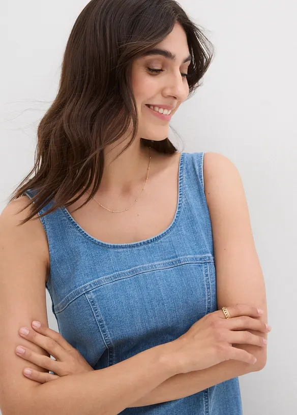 Jeansklänning av ekologisk bomull med stretch, bonprix