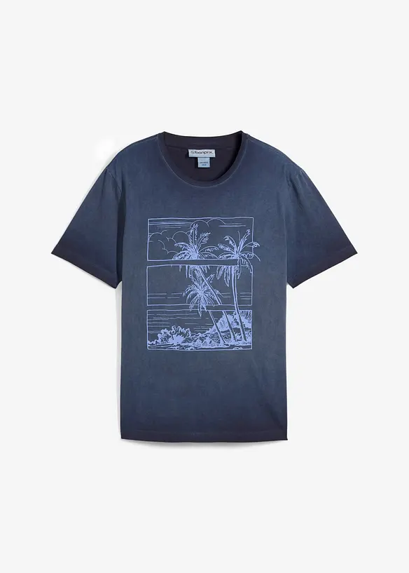 T-shirt med tvättade effekter, av ekologisk bomull, bonprix