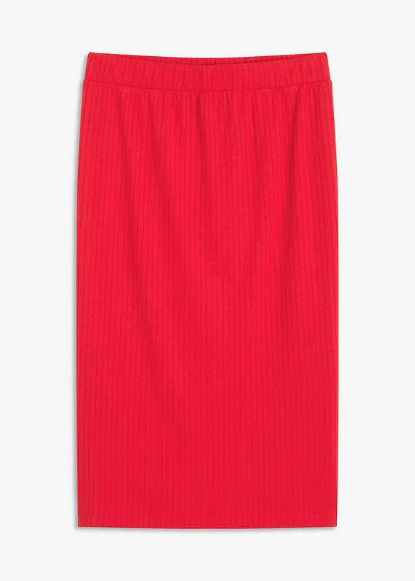 Ribbad jerseykjol, bonprix