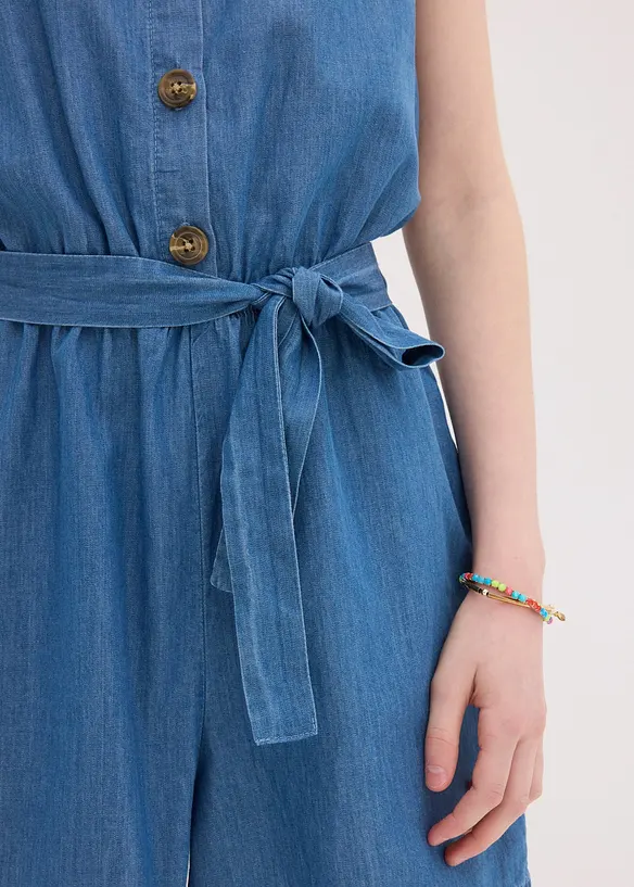 Jumpsuit i denim av mjuk bomull för barn, bonprix