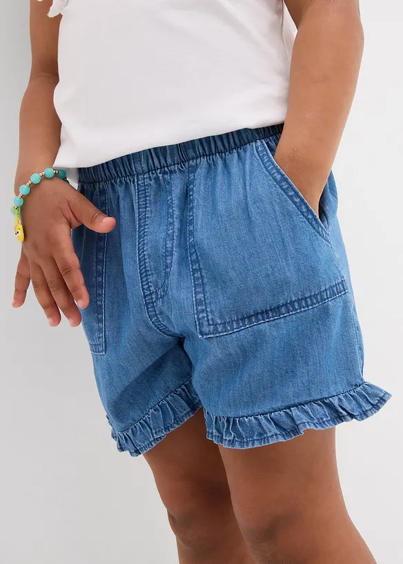 Jeansshorts för barn i följsam bomull, bonprix
