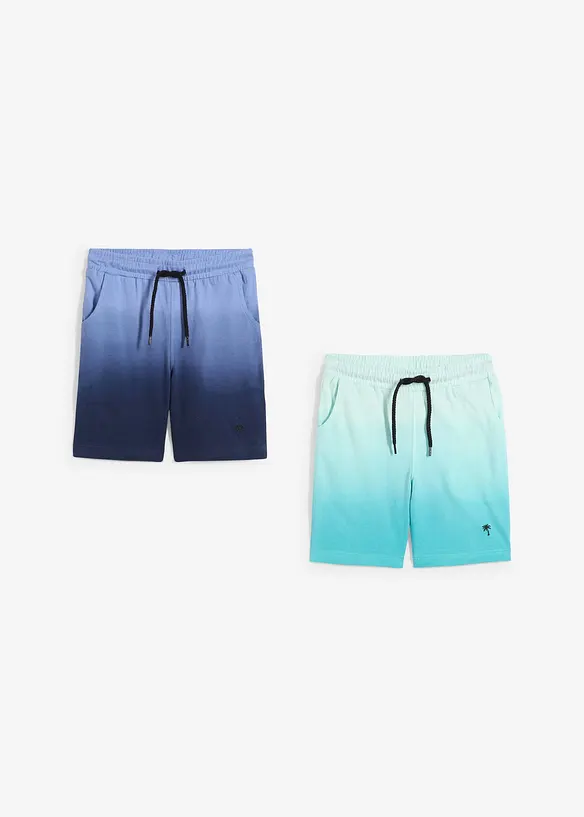 Trikåbermudas för barn (2-pack) i ren bomull, bonprix