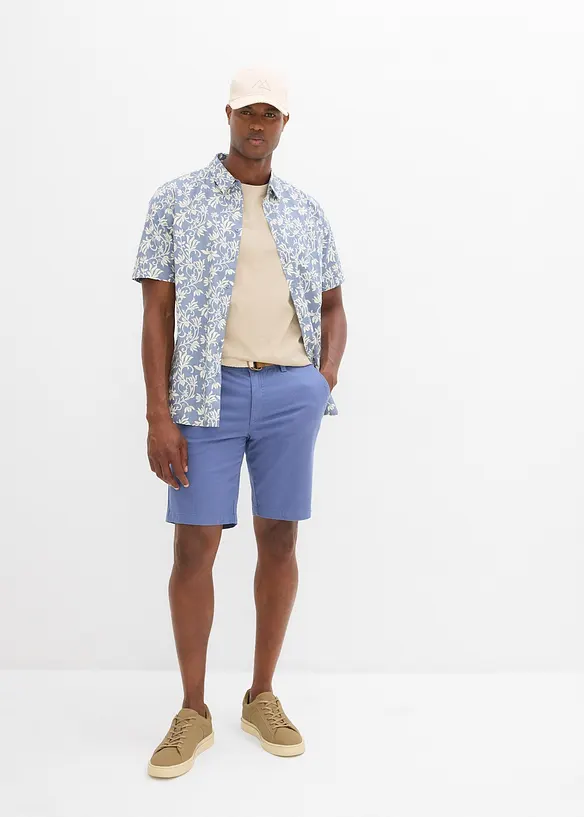 Stretchiga bermudas med skärp, Regular Fit, bonprix