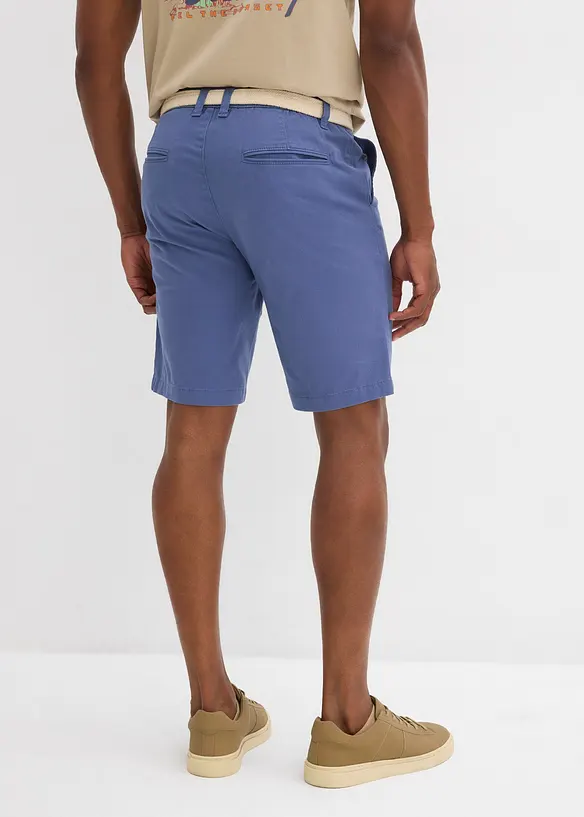Stretchiga bermudas med skärp, Regular Fit, bonprix