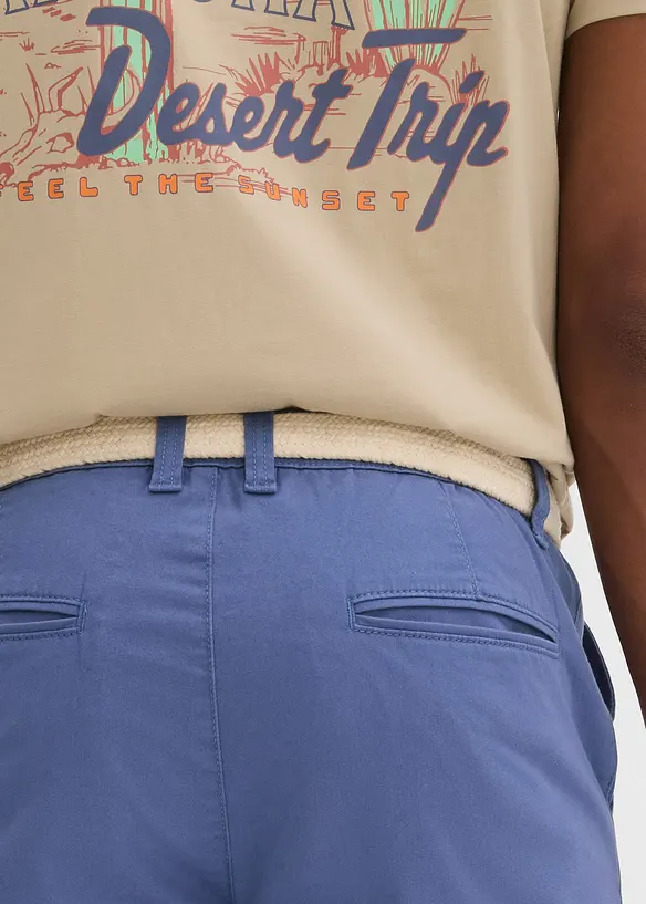 Stretchiga bermudas med skärp, Regular Fit, bonprix