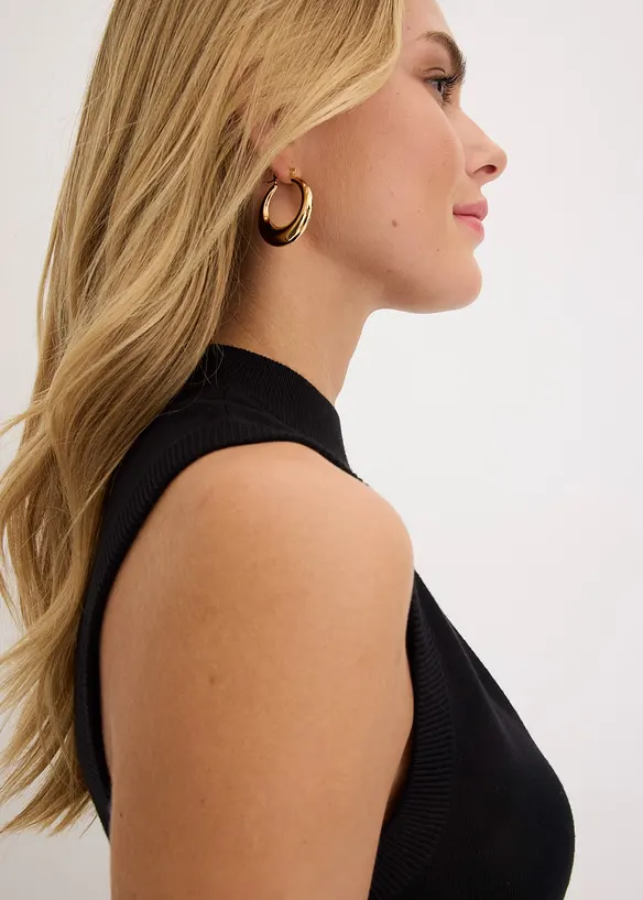 Stickad ärmlös topp med cut-out, bonprix