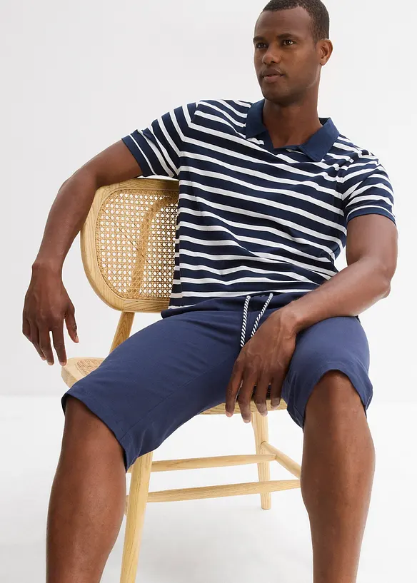 Jerseyshorts i lång modell av ekologisk bomull (2-pack), bonprix