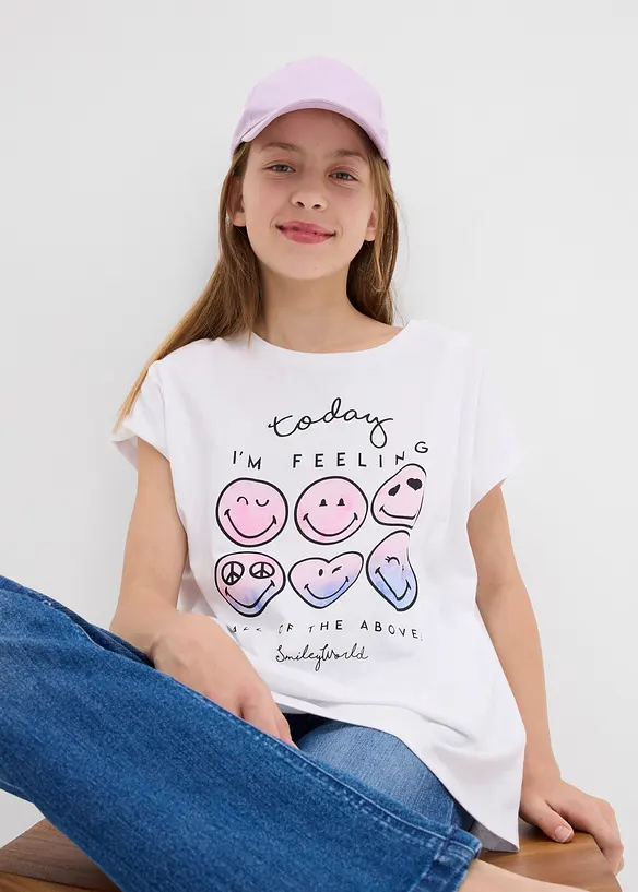 Topp med smiley-motiv, av ren bomull, SmileyWorld