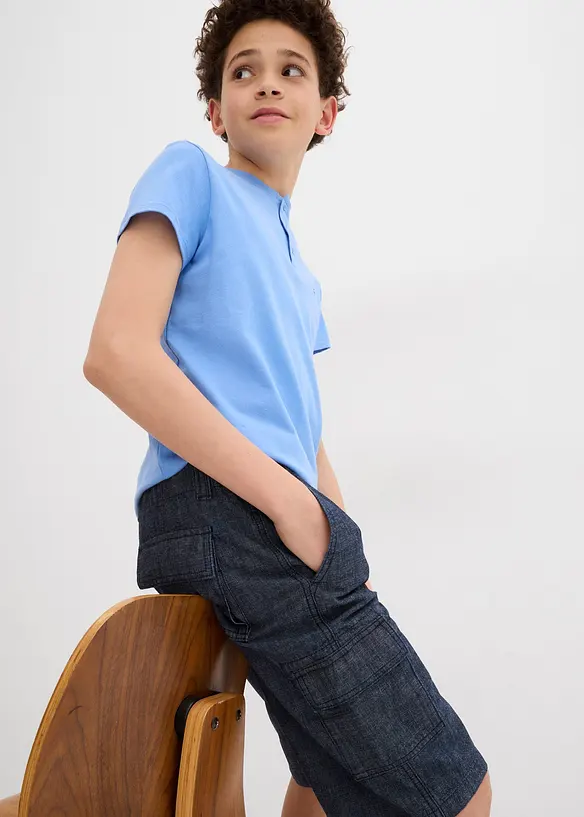 Cargoshorts i chambray för barn, normal passform, bonprix