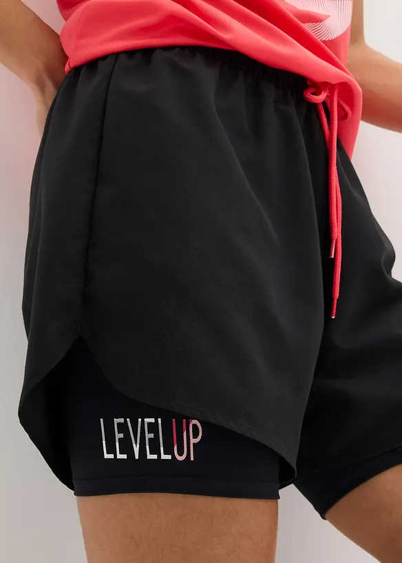 Ultratunna sportshorts med 2-i-1-look, bonprix