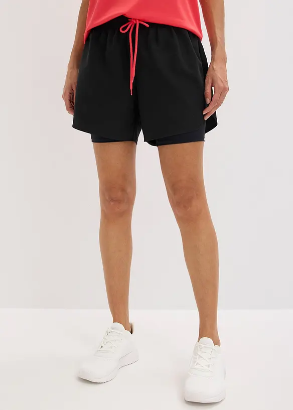 Ultratunna sportshorts med 2-i-1-look, bonprix