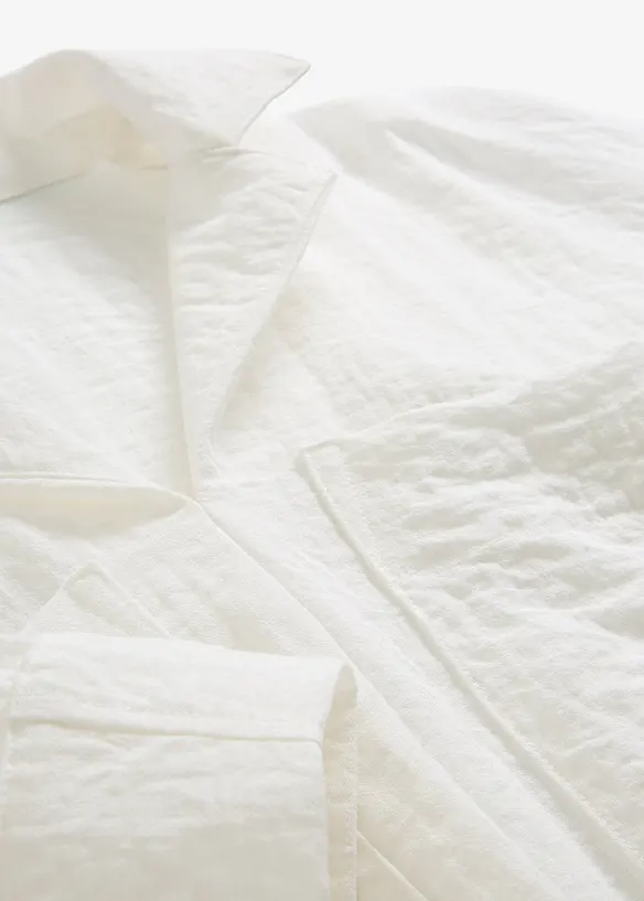 Skjortblus i mjuk viskosmix, bonprix