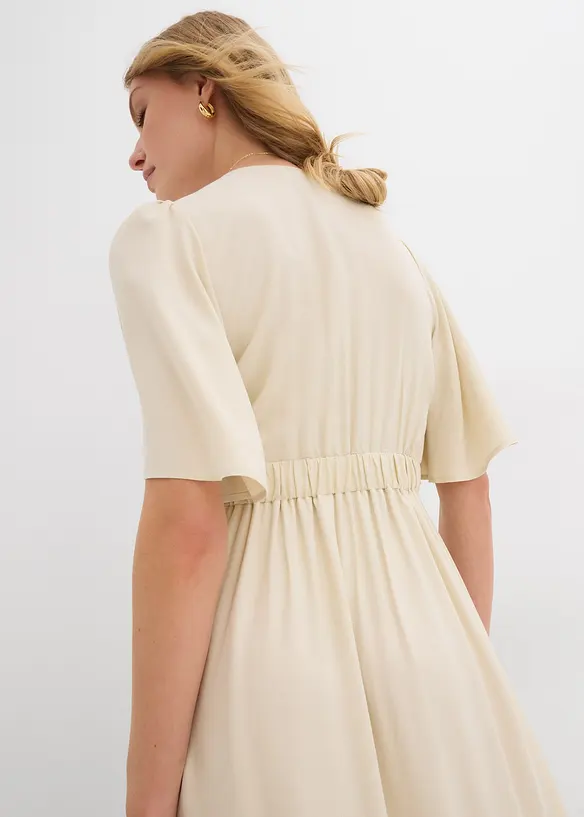 Maxiklänning med våder i följsam viskos, bonprix