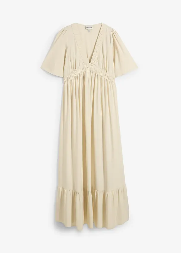 Maxiklänning med våder i följsam viskos, bonprix