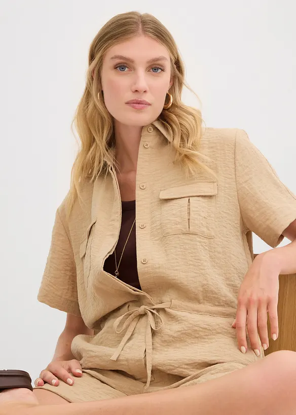 Jumpsuit av tunn viskosmix, bonprix