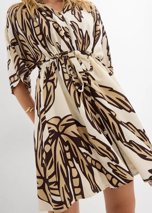 Miniklänning med kimonoärmar i böljande viskos, bonprix