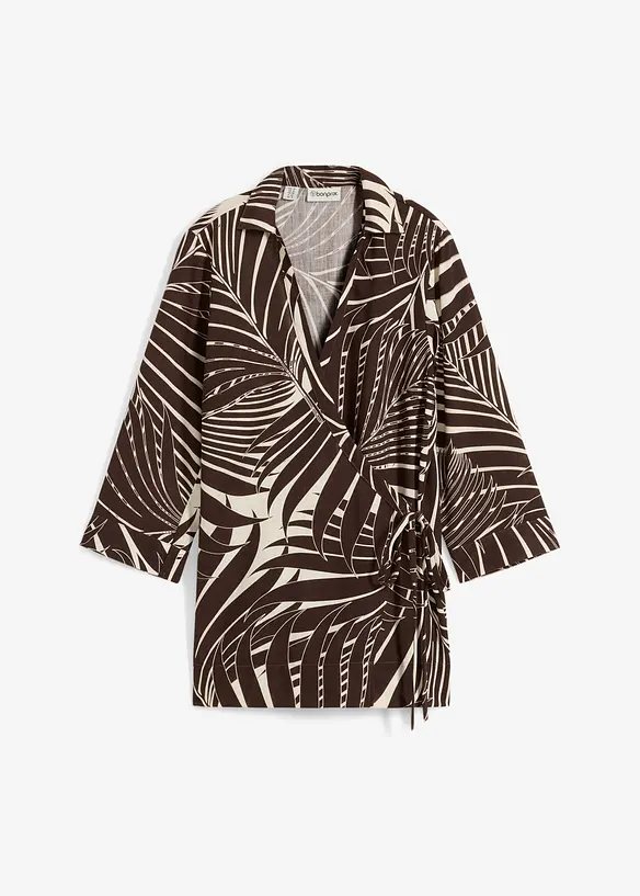 Kimonoblus i linnelook, bonprix