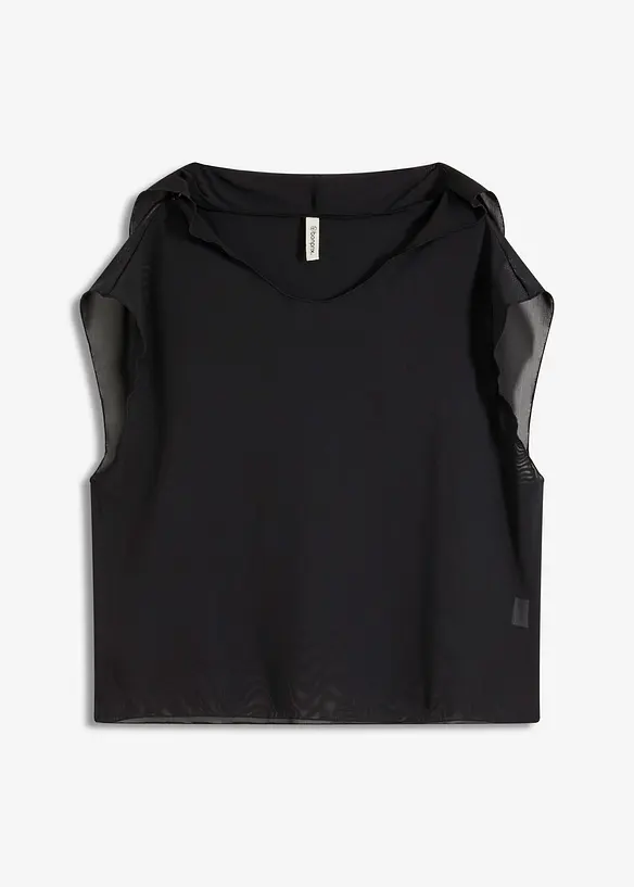 Transparent strandtopp med huva, bonprix