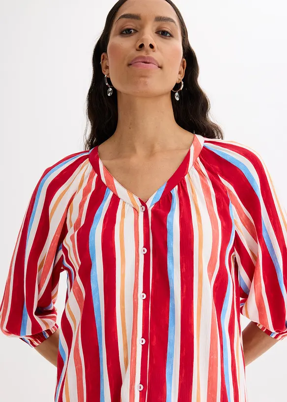 Blus av viskosmaterial med struktur, bonprix
